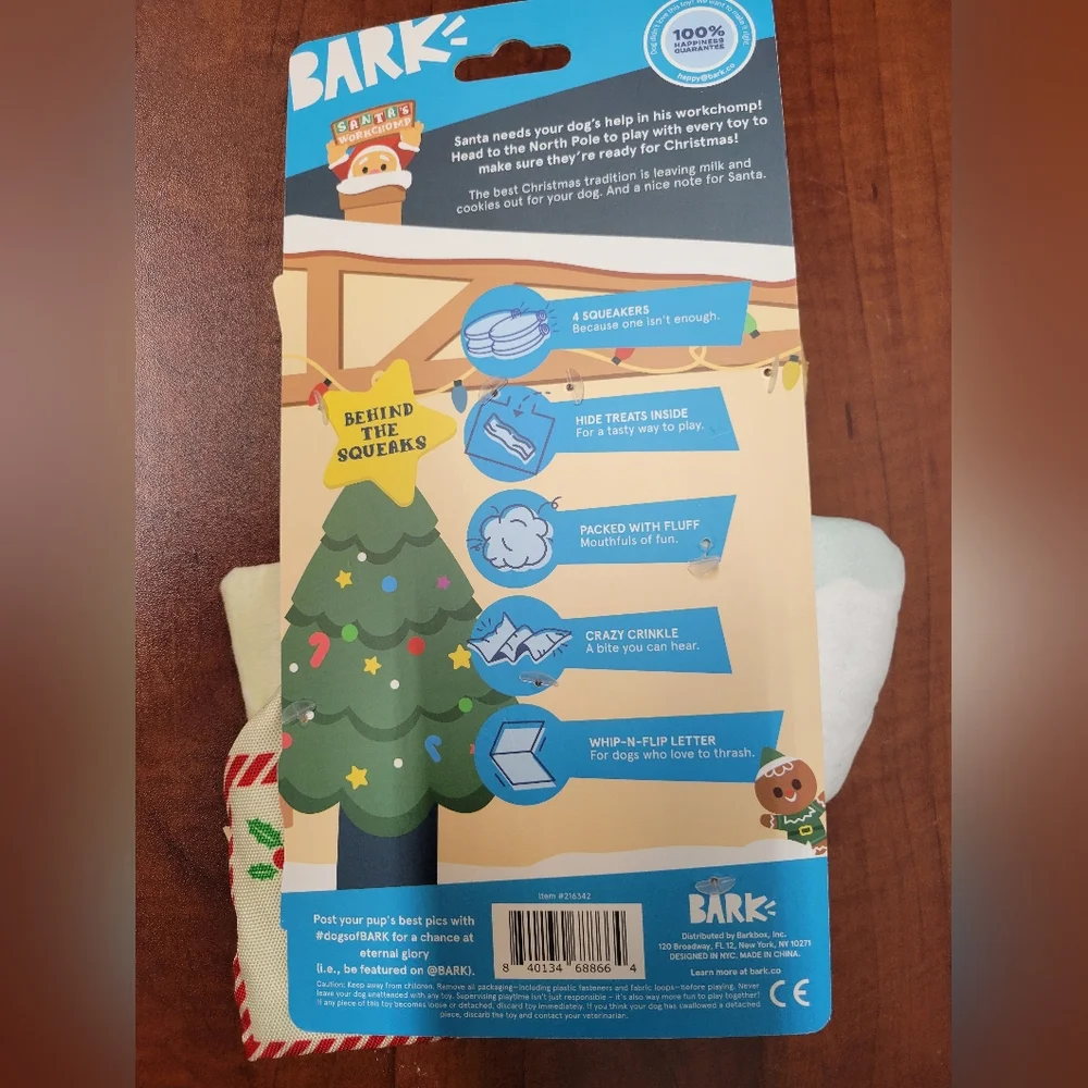 Bark Santas Workchomp Dog Toys XS-S Set Of 2 Nwt